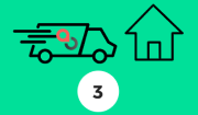 pictogramme numéro 3 avec un camion qui livre à domicile