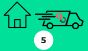 pictogramme numéro 5 avec un camion qui repart du domicile