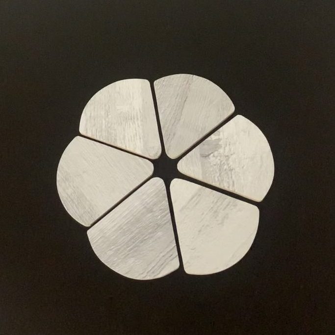 Photo de 6 dessous de verre qui forment une fleur