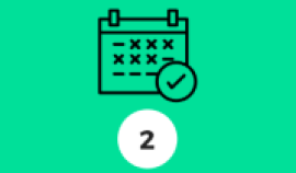 pictogramme numéro 2 avec un dessin de calendrier